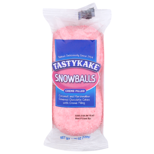Tastykake Coconut And Marshmallow Covered Chocolate Cakes With Creme Filling Filled Snowballs - 4.25 Ounce