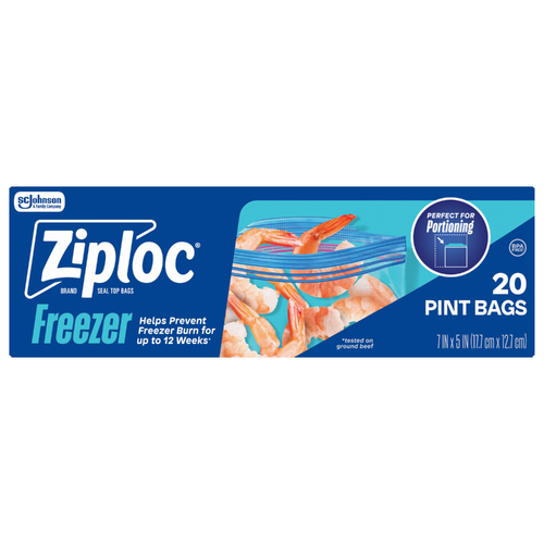 Ziploc Freezer Bags With Grip 'n Seal Technology - 20 Count