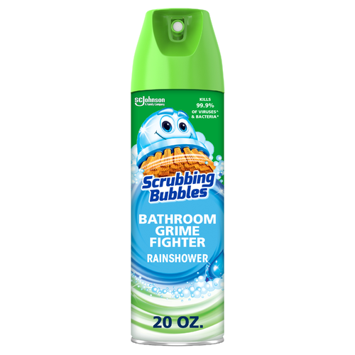 Scrubbing Bubbles Bathroom Grime Fighter Disinfectant Aerosol, Rainshower - 20 Ounce