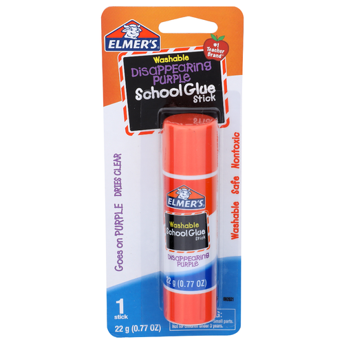 Elmer's Washable Disappearing Purple School Glue Stick - 0.77 Ounce