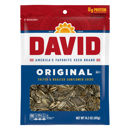 David Roasted And Salted Original Sunflower Seeds, Keto Friendly Snack, Bag - 14.5 Ounce