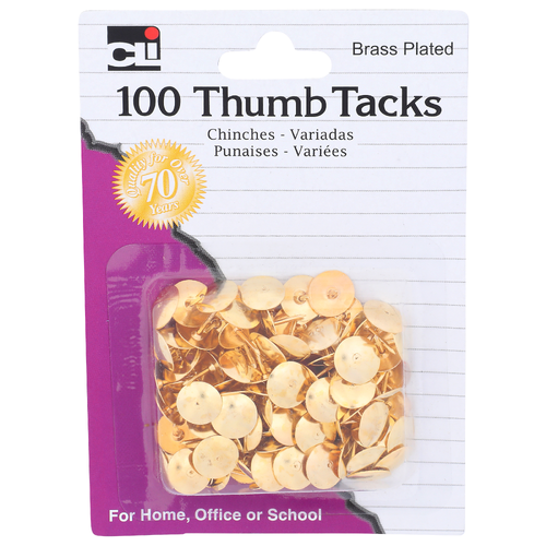 Charles Leonard, Inc. Thumb Tacks - 100 Count
