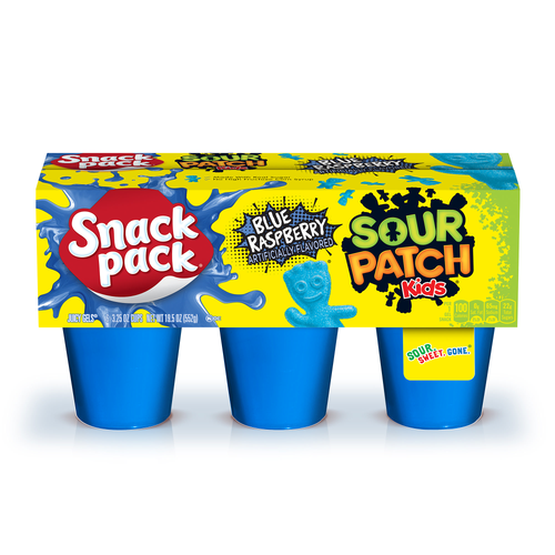 Snack Pack Sour Patch Kids Blue Raspberry Flavored Juicy Gels - 3.25 Ounce