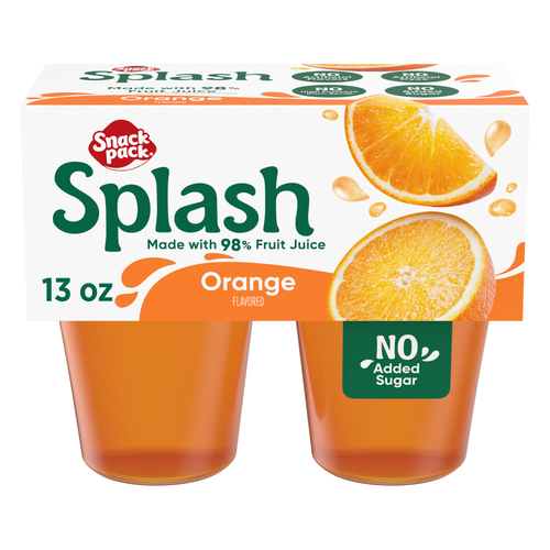 Snack Pack Splash Orange Flavored Juicy Gel Cups - 13 Ounce