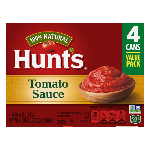 Hunt's 100% Natural Tomato Sauce, Can - 60 Ounce