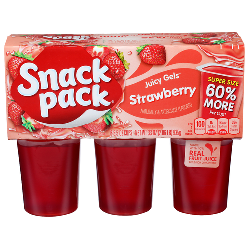 Snack Pack Strawberry Juicy Gels - 5.5 Ounce - 6 Count