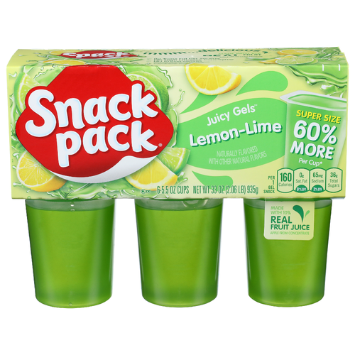 Snack Pack Lemon-Lime Juicy Gels - 5.5 Ounce - 6 Count