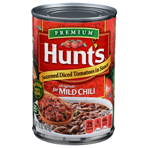 Hunt's Original For Mild Chili Seasoned Diced Tomatoes In Sauce - 15 Ounce
