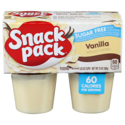 Snack Pack Vanilla Sugar Free Pudding - 3.25 Ounce - 4 Count