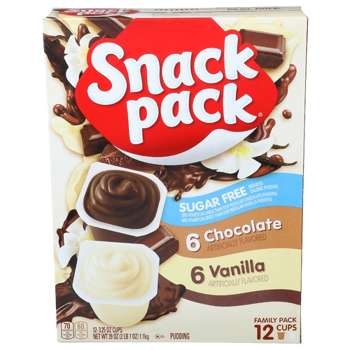 Snack Pack Chocolate Vanilla Pudding - 3.25 Ounce - 12 Count