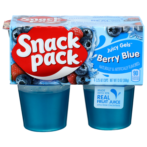 Snack Pack Berry Blue Juicy Gels - 3.25 Ounce - 4 Count