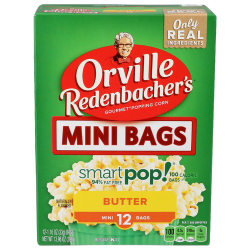 Orville Redenbacher's Butter Mini Bags Smart Pop! - 1.163 Ounce - 12 Count