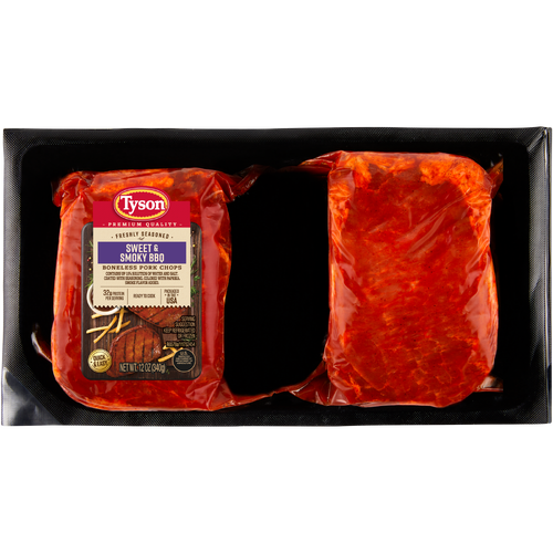 Tyson Pork Chops, Sweet & Smoky BBQ - 0.75 Pound Image 1 of 4