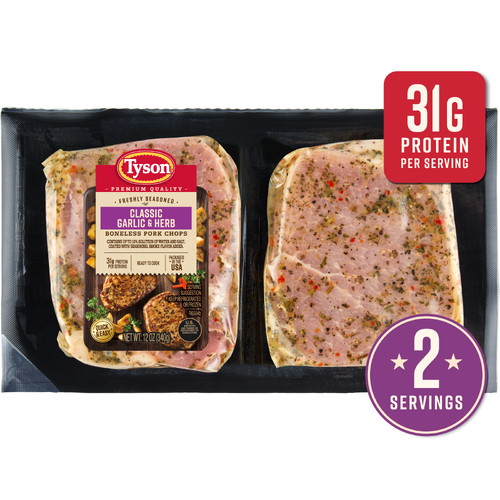 Tyson Pork Chops, Classic Garlic & Herb - 0.75 Pound Image 1 of 4