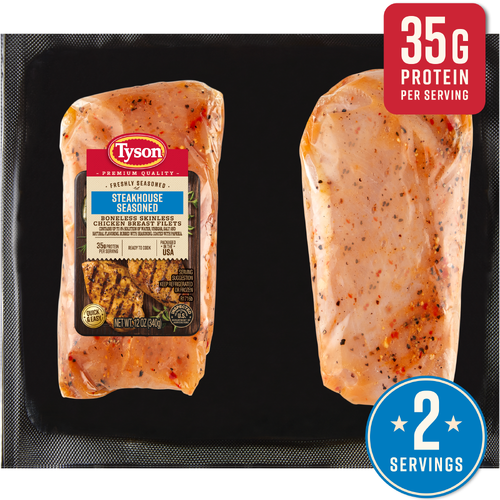 Tyson Chicken Breast Filets, Steakhouse Seasoned - 0.75 Pound Image 1 of 4