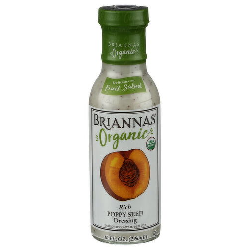 Briannas Salad Dressing Organic Poppy Seed - 10 Fluid Ounce
