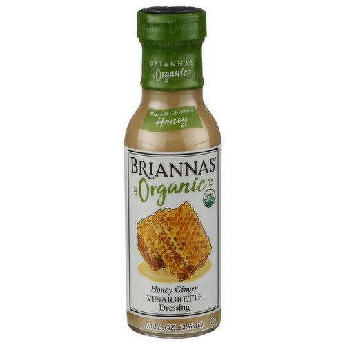 Briannas Salad Dressing Organic Honey Ginger - 10 Fluid Ounce