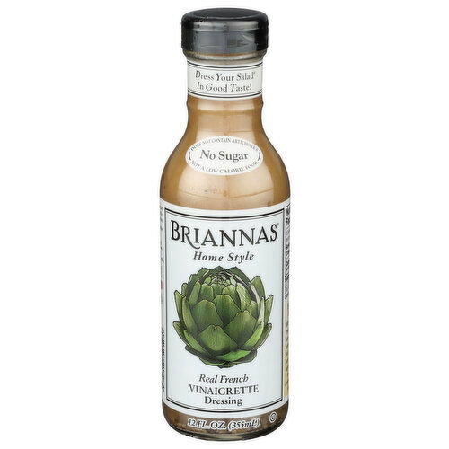 Briannas French Vinaigrette Salad Dressing Real - 12 Fluid Ounce