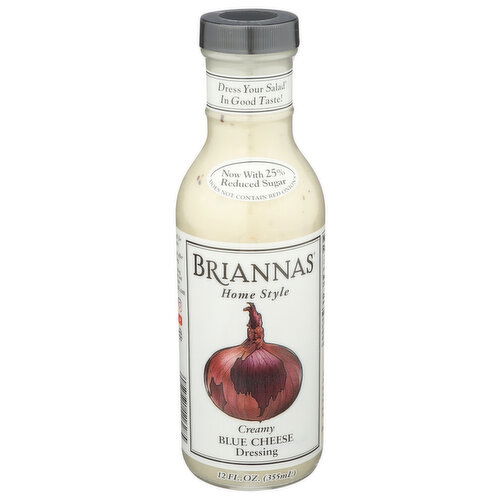 Briannas Salad Dressing Creamy Blue Cheese - 12 Fluid Ounce
