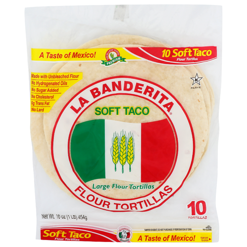 La Banderita Large Flour Tortillas - 1.6 Ounce - 10 Count