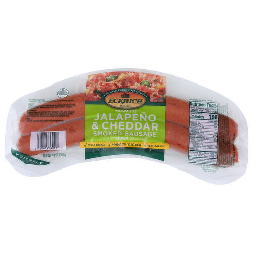 Eckrich Smoked Sausage, Jalapeno & Cheddar - 13 Ounce