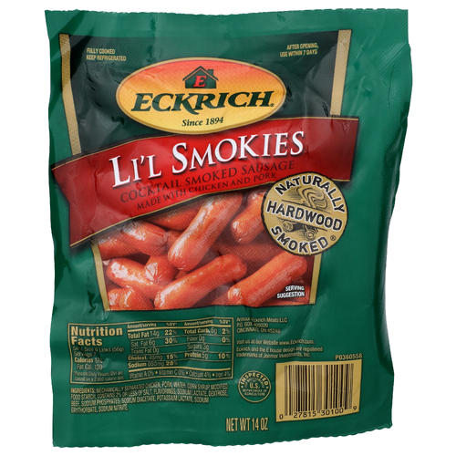 Eckrich Li'l Smokies Cocktail Smoked Sausage - 14 Ounce