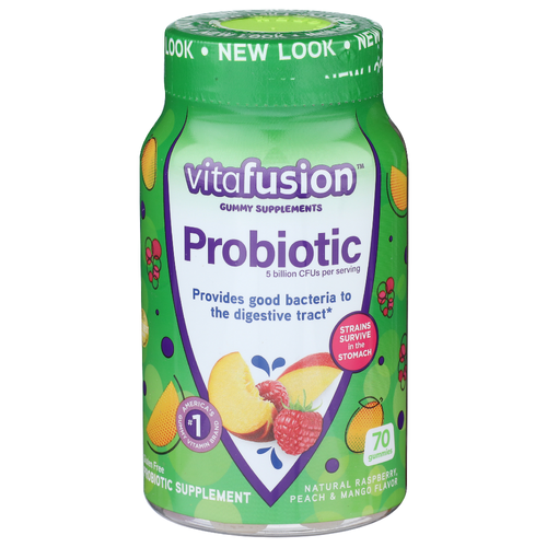 Vitafusion Natural Raspberry, Peach & Mango Flavor Probiotic - 70 Count
