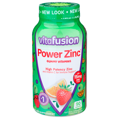 Vitafusion Natural Strawberry Tangerine Power Zinc Gummy Vitamins - 90 Count