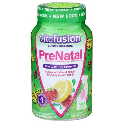 Vitafusion Natural Raspberry Lemonade Flavor Prenatal Gummy Vitamins - 90 Count