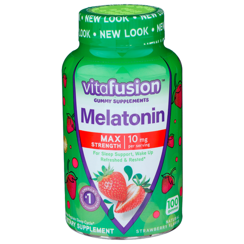 Vitafusion Natural Strawberry Flavor Gummy Supplements Melatonin - 100 Count