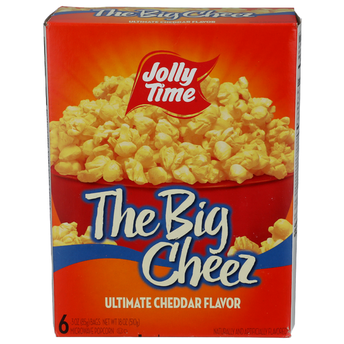 JOLLY TIME Cheddar Cheese Microwave Popcorn - 3 Ounce - 6 Count