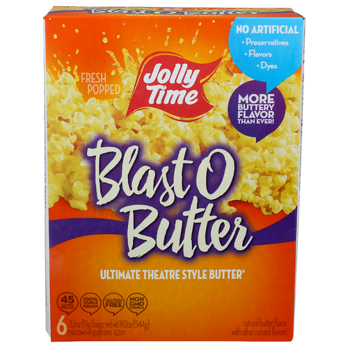 Jolly Time Ultimate Theatre Style Butter Microwave Popcorn - 3.2 Ounce - 6 Count