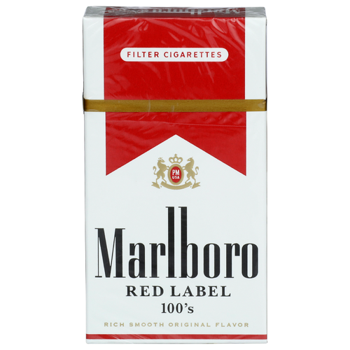 Marlboro Rich Smooth Original Flavor Red Label 100's Filter Cigarette - 20 Count