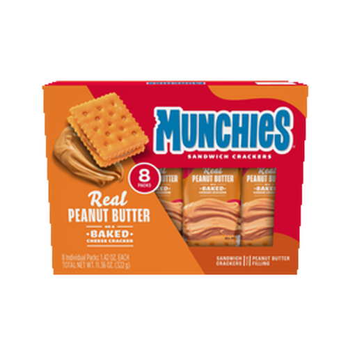 Munchies Sandwich Crackers Real Peanut Butter Baked Cheese - 11.36 Ounce