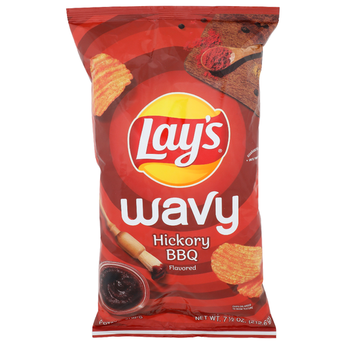 Lay's Wavy Hickory BBQ Flavored Potato Chips - 7.5 Ounce