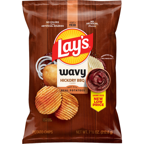 Lay's Wavy Hickory BBQ Flavored Potato Chips  - 7.5 Ounce