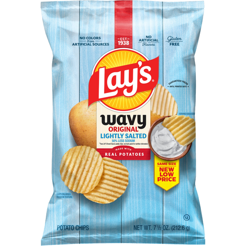 Lay's Wavy Original Lightly Salted Potato Chips - 7.5 Ounce