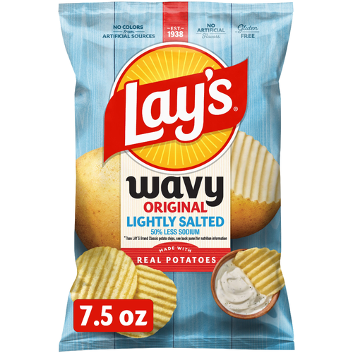 Lay's Wavy Original Lightly Salted Potato Chips - 7.5 Ounce Image 1 of 3