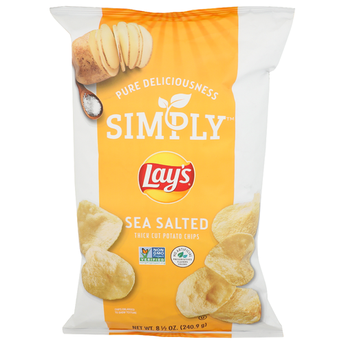 LAY'S SIMPLY Sea Salted Thick Cut Potato Chips - 240.9 Gram