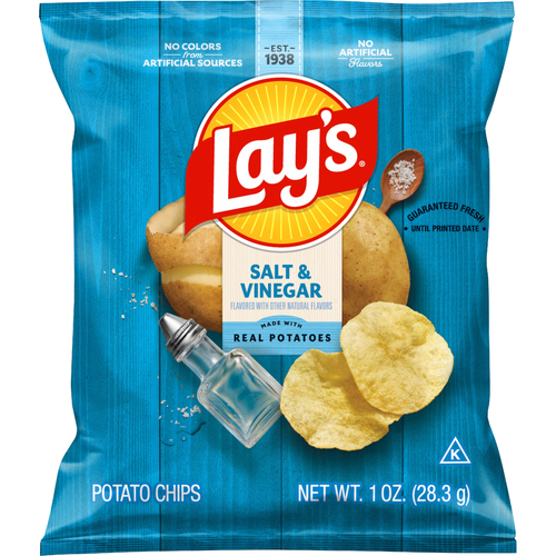 Lay's Salt & Vinegar Flavored Potato Chips - 1 Ounce