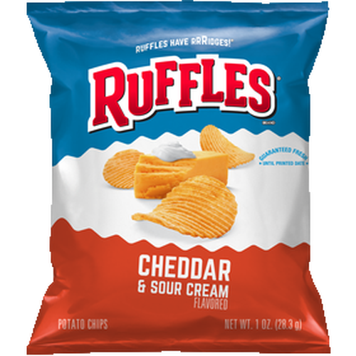 Ruffles Potato Chips Cheddar & Sour Cream Flavored - 1 Ounce Image 1 of 9
