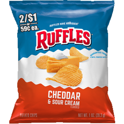 Ruffles Potato Chips Cheddar & Sour Cream Flavored - 1 Ounce