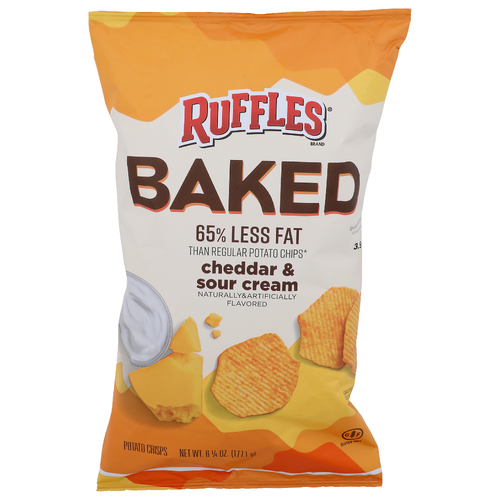 Ruffles Brand Cheddar & Sour Cream Baked 65% Less Fat - 6.25 Ounce