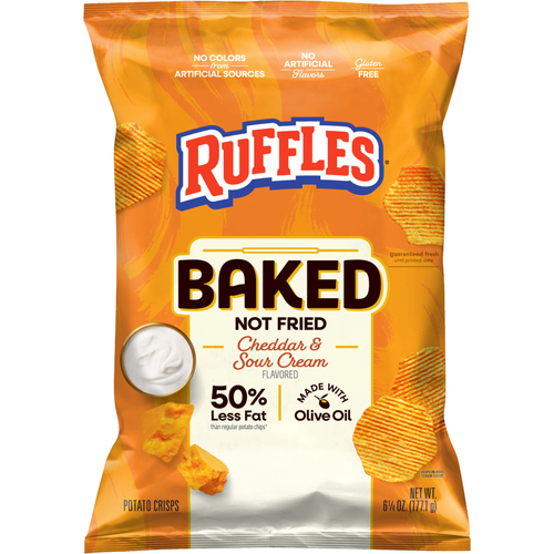 Ruffles Baked Cheddar & Sour Cream Flavored Potato Chips - 6.25 Ounce