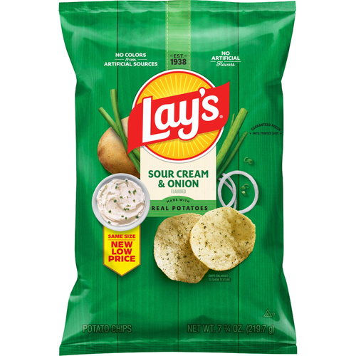 Lay's  Sour Cream & Onion Flavored Potato Chips - 7.75 Ounce