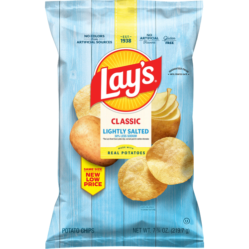 Lay's Lightly Salted Classic Potato Chips - 7.75 Ounce