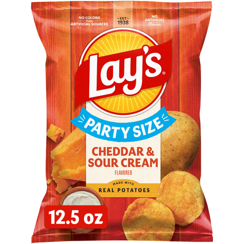 Lay's Family Size Cheddar & Sour Cream Potato Chips - 12.5 Ounce Image 1 of 3