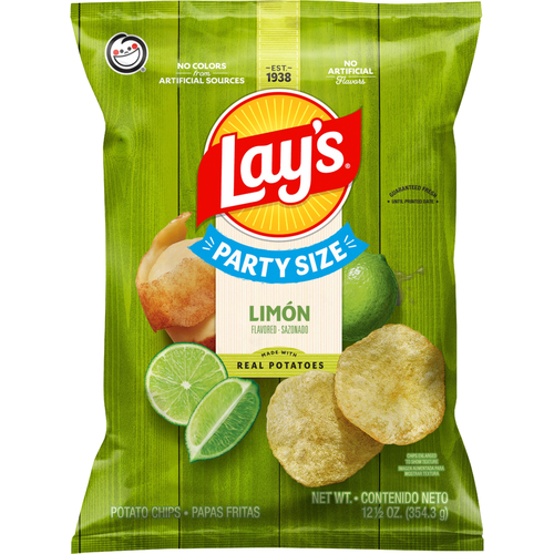Lay's  Party Size Limon Flavored Potato Chips - 12.5 Ounce