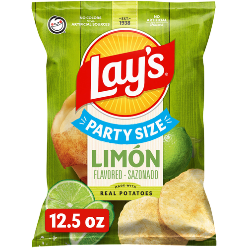 Lay's Party Size Limon Flavored Potato Chips - 12.5 Ounce