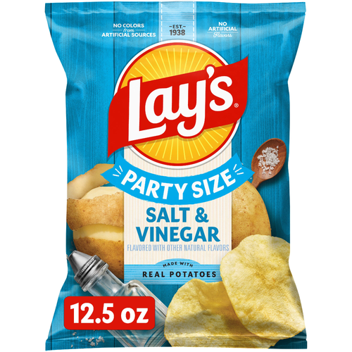 Lay's Party Size Salt & Vinegar Flavored Potato Chips - 12.5 Ounce
